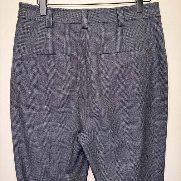A.L.C Grey Plaid Flare Leg Trouser Pants Exposed Zipper Size 10 - Picture 9 of 16
